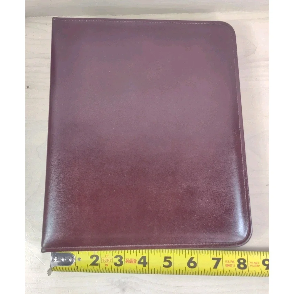 VTG 1998 FRANKLIN QUEST Leather 7-Ring Planner Binder ORGANIZER USA Burgundy